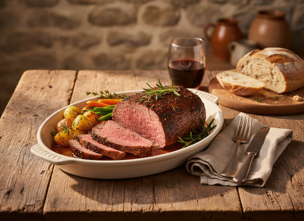 Recette rôti de bœuf bio au four