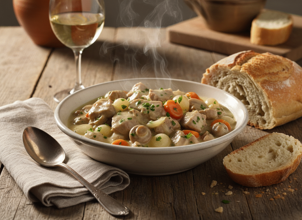 Blanquette de veau traditionnelle, tendre et savoureuse