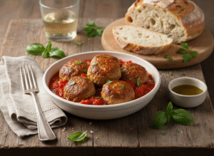 Chair de veau fondante en boulettes sauce tomate maison