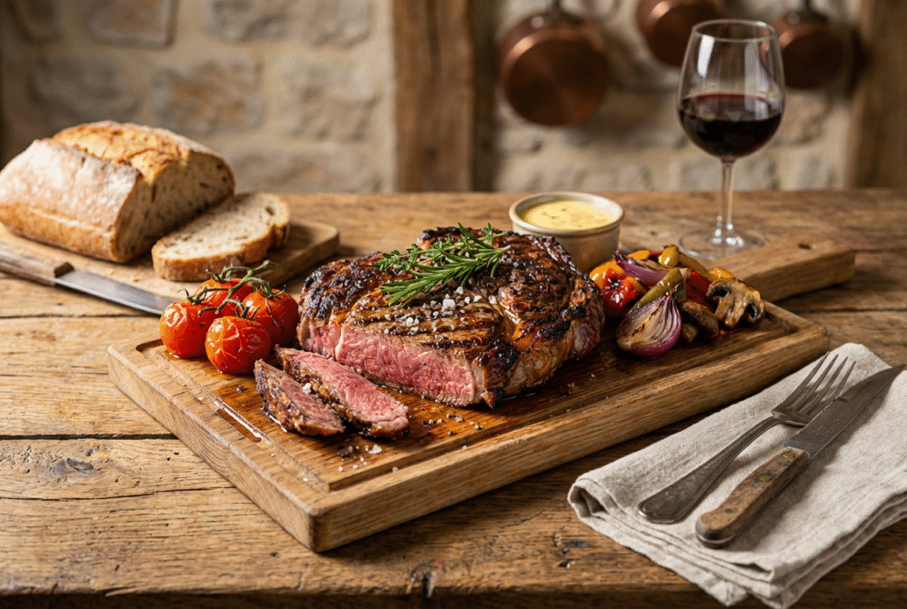 Cœur de basse côte grillé, façon steakhouse à la plancha