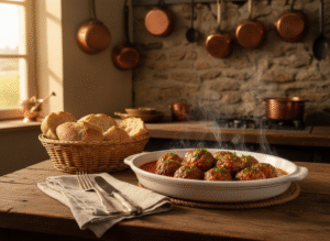 Boulettes de viande à la chair de bœuf & sauce tomate maison