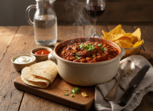 Chili con carne à la chair de bœuf épicée