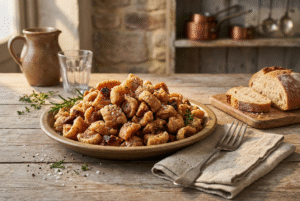 Croustilles de porc croustillantes au four avec épices maison